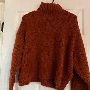 Express mock neck crop sweater